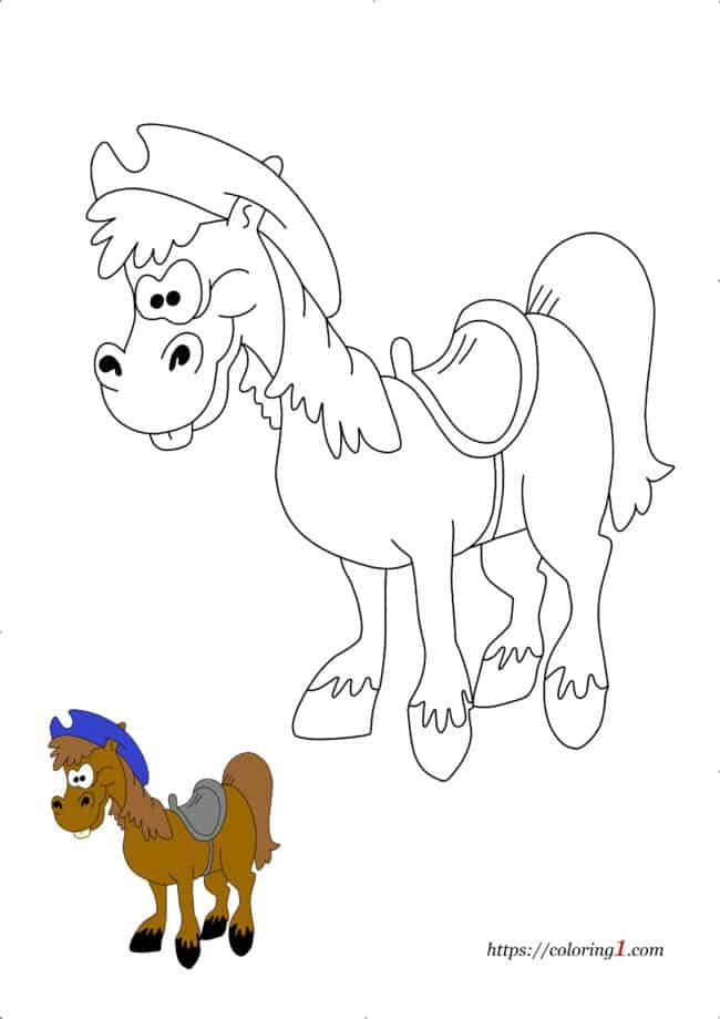 Fancy Horse free online coloring page to print