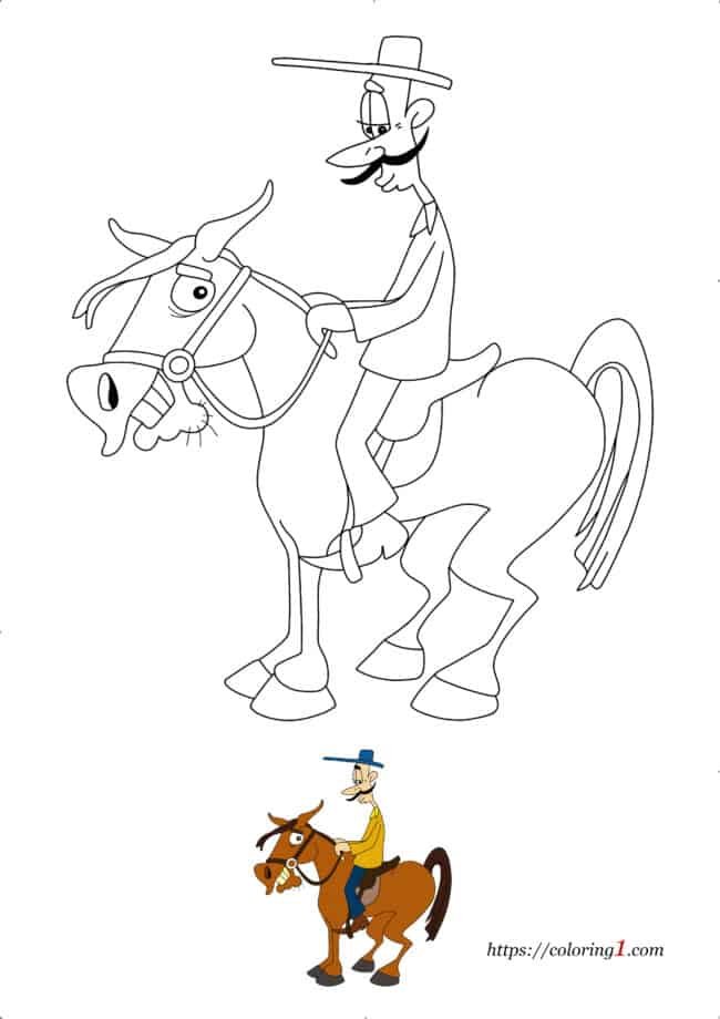 Horse Dressage coloring page with sample