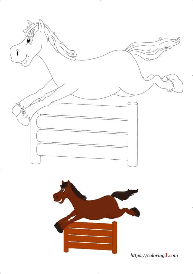 Jumping Horse online coloring page to print