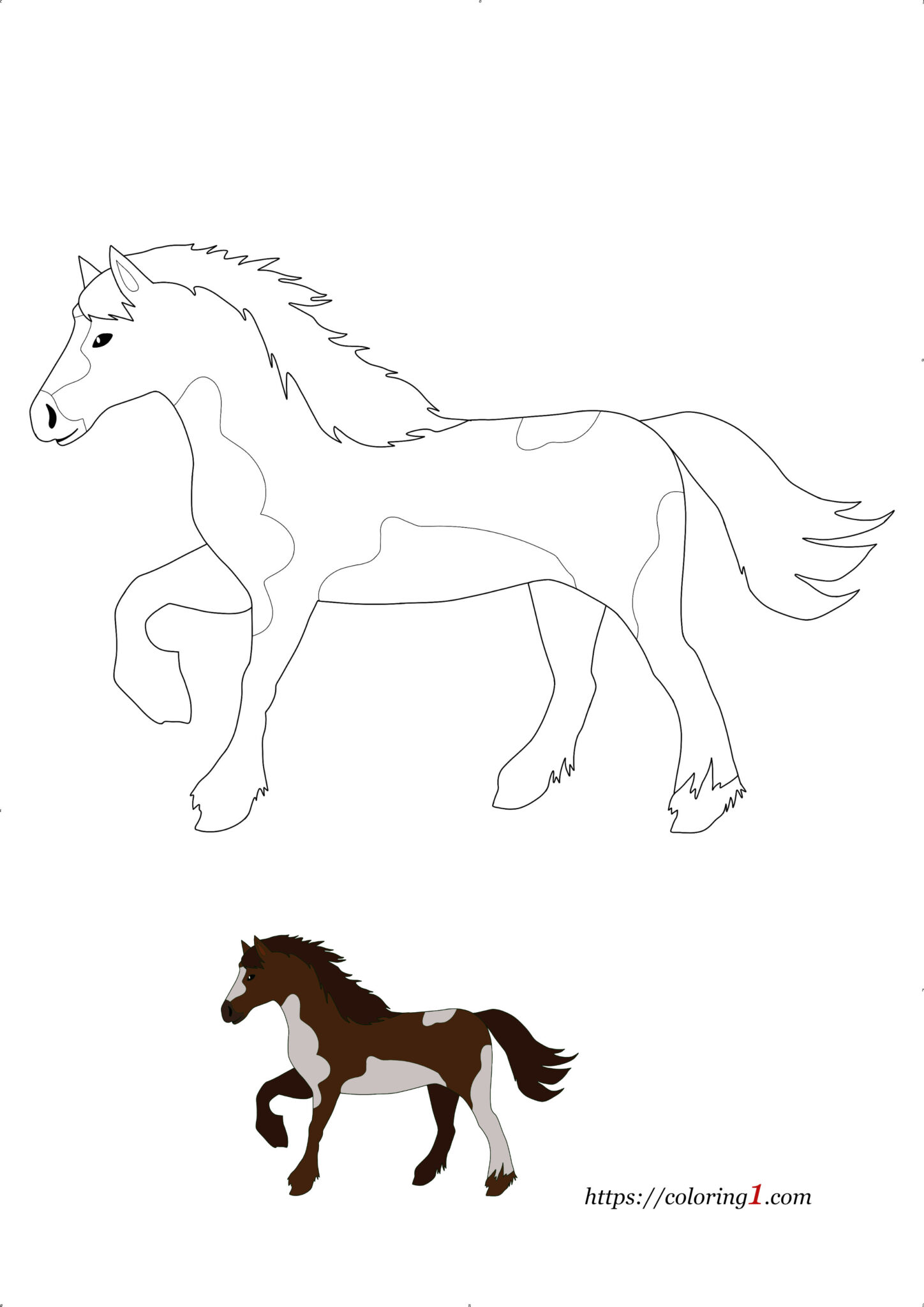 Paint Horse Coloring Pages - 2 Free Coloring Sheets (2021)