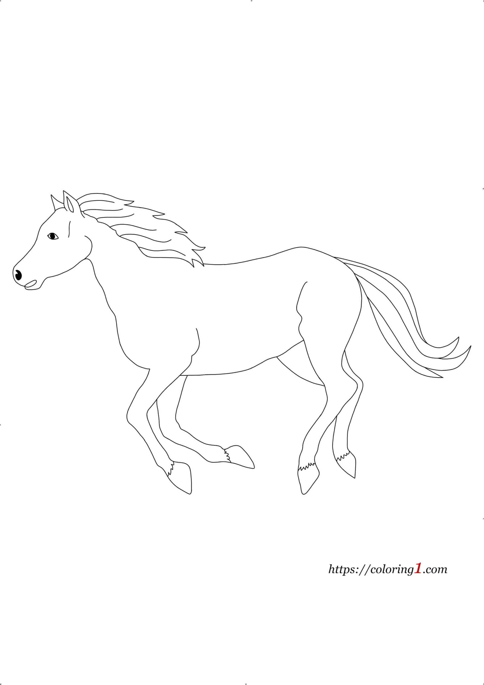 Realistic Horse coloring page