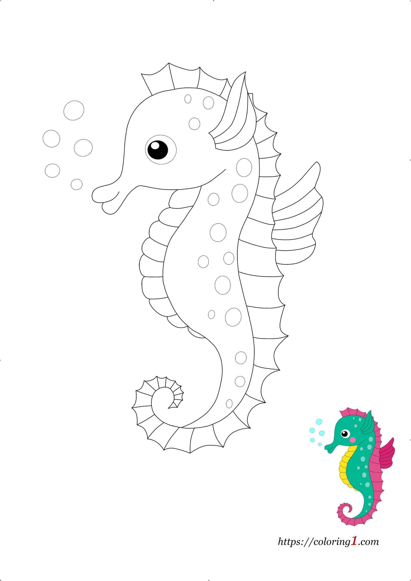 Sea Horse printable coloring page to print