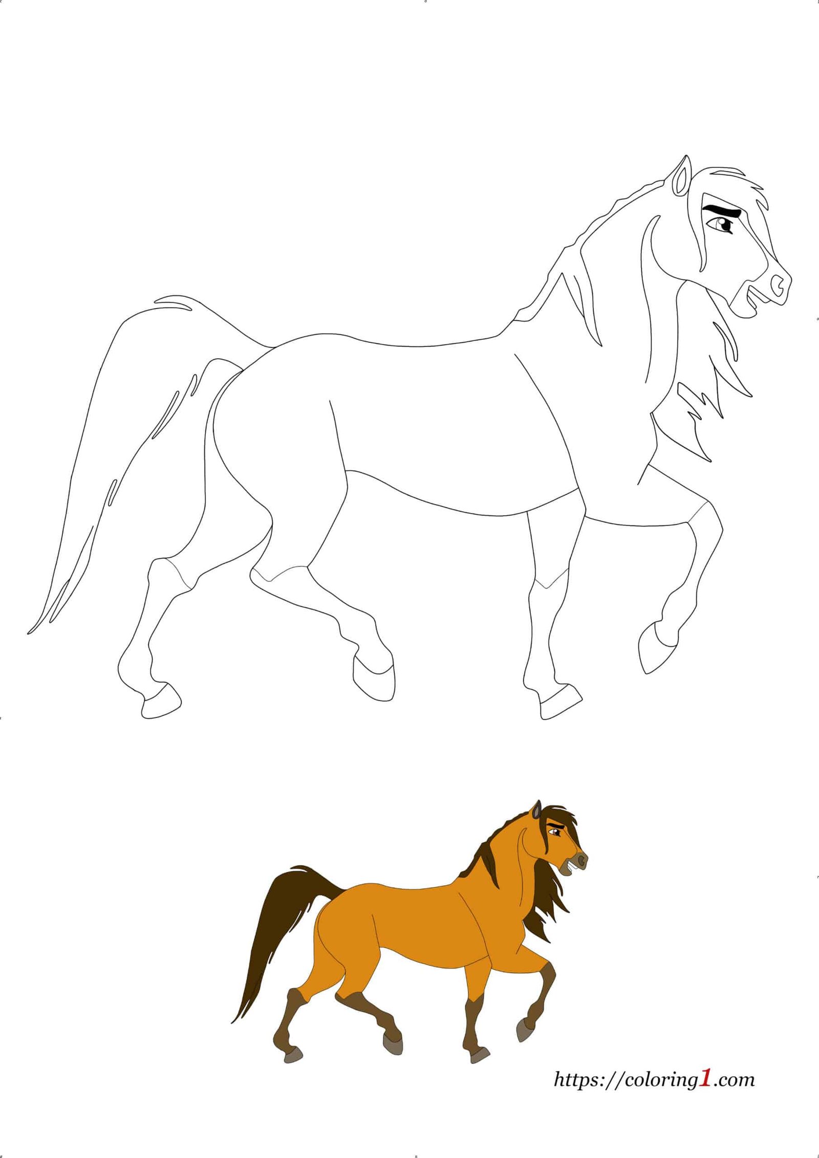 Spirit Horse kleurplaat voor kinderen
