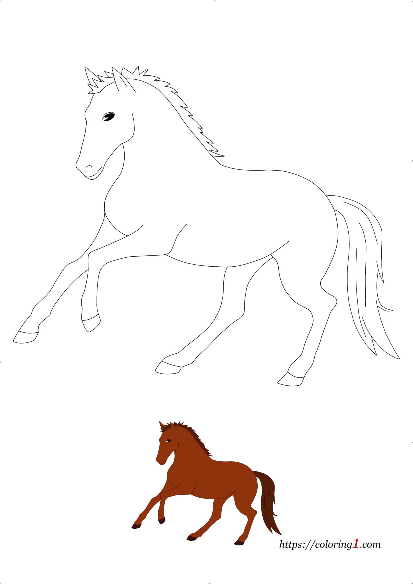 Wild Horse Coloring Pages - 2 Free Coloring Sheets (2021)
