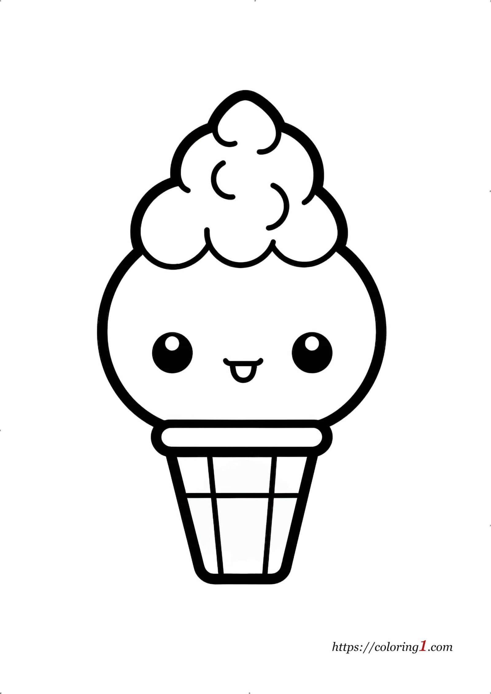 Baby Ice Cream easy coloring page to print