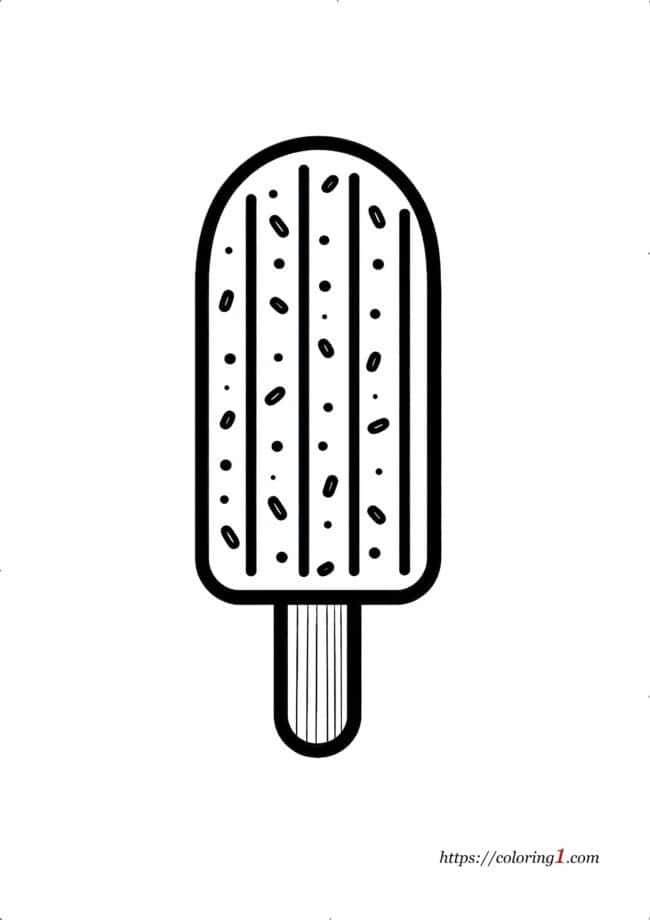 Easy Ice Pop easy coloring page for kids