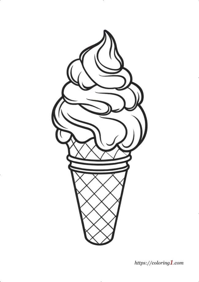 Ice Cream Cone free coloring page
