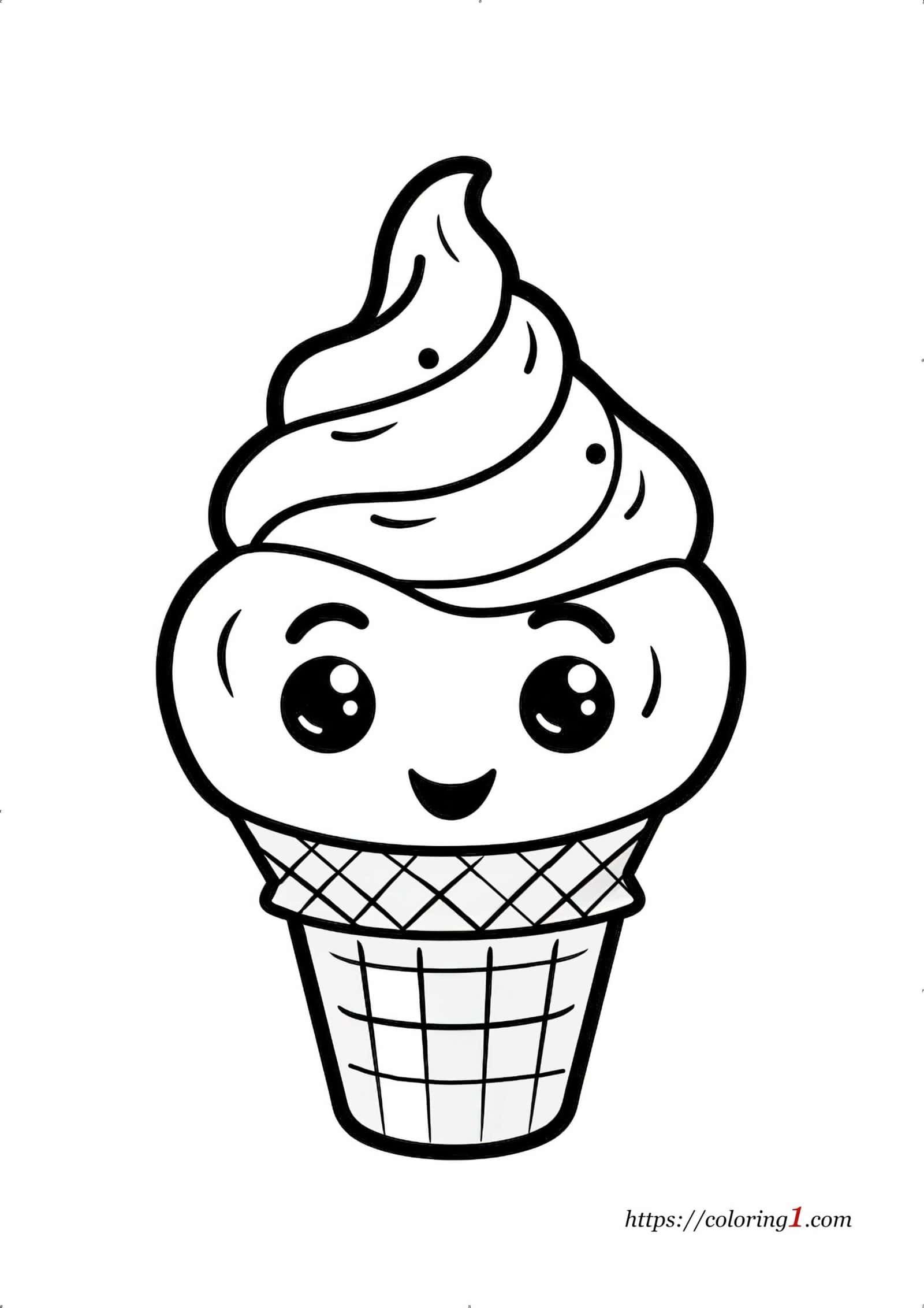 Ice Cream Cone Emoji coloring page