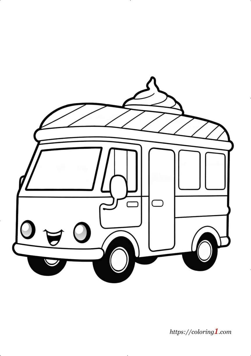 Ice Cream Truck Coloring Page 2 Free Coloring Sheets (2024)