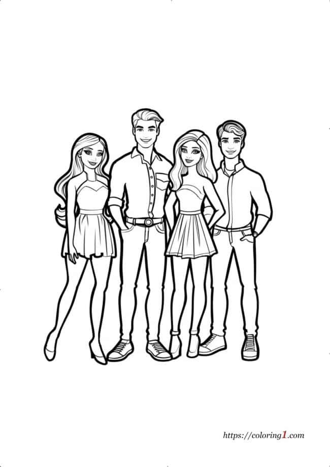 Barbie And Her Friends coloring page