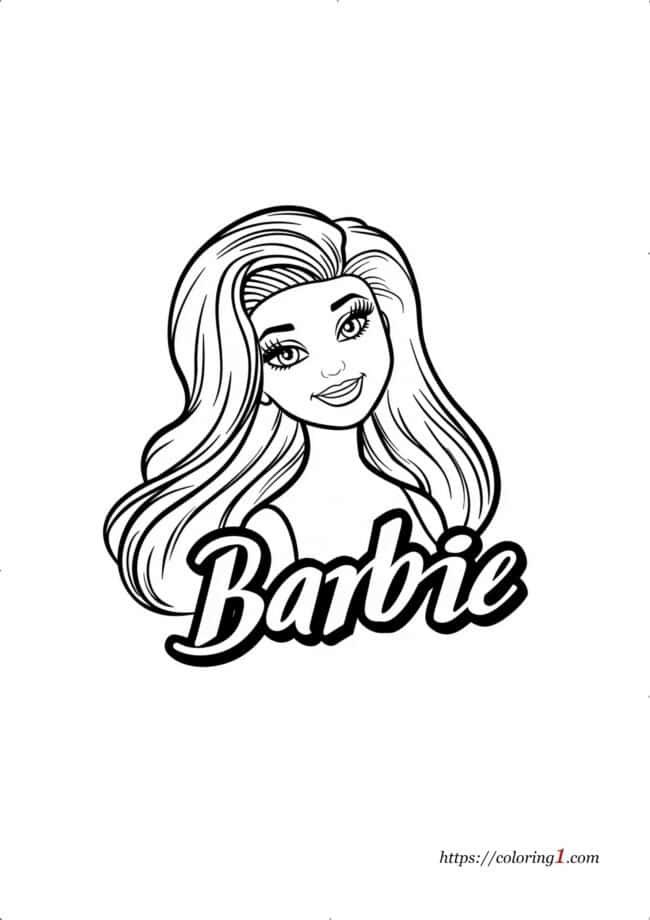 Barbie Doll head coloring page to print