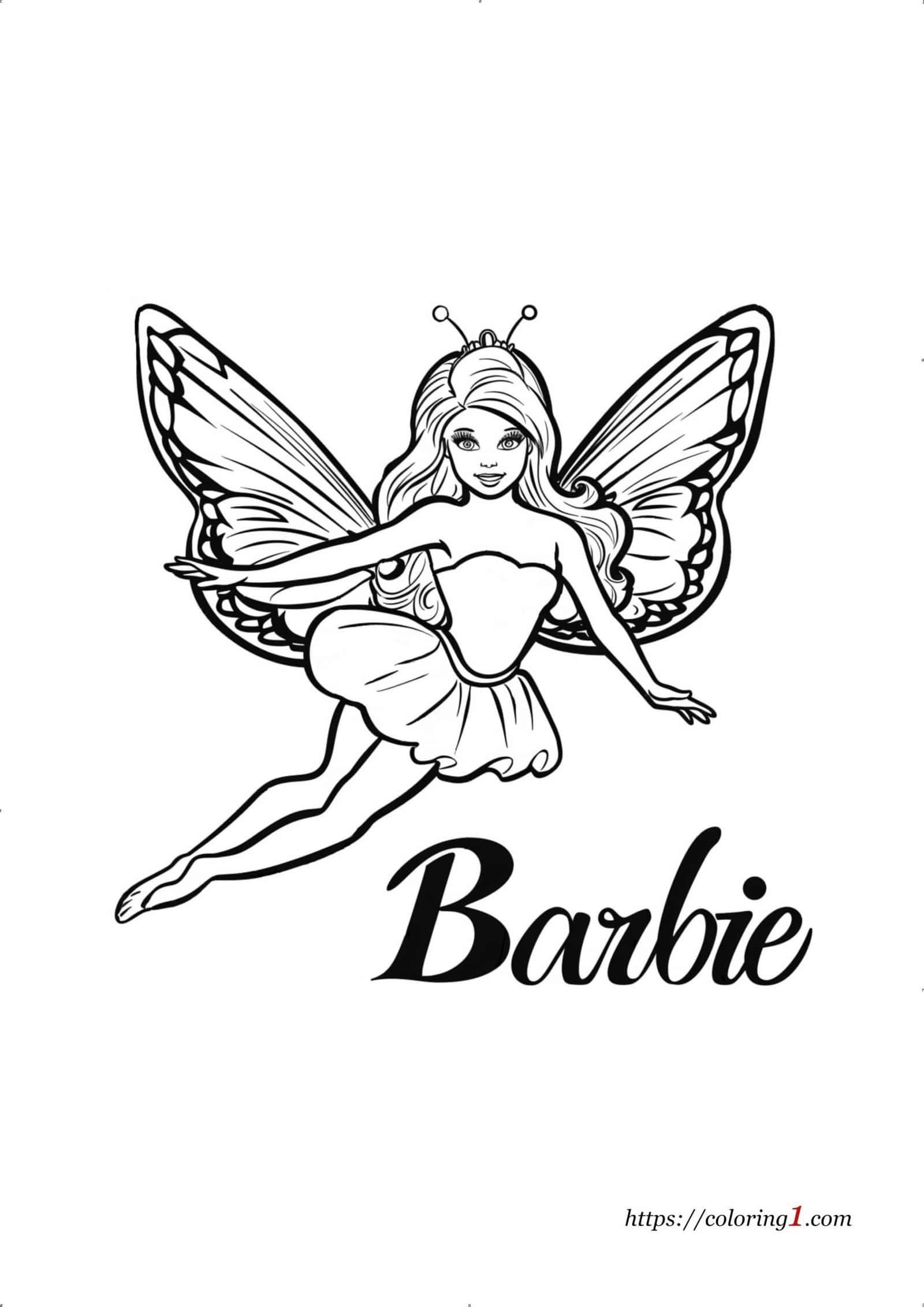 Barbie Fairy free coloring page