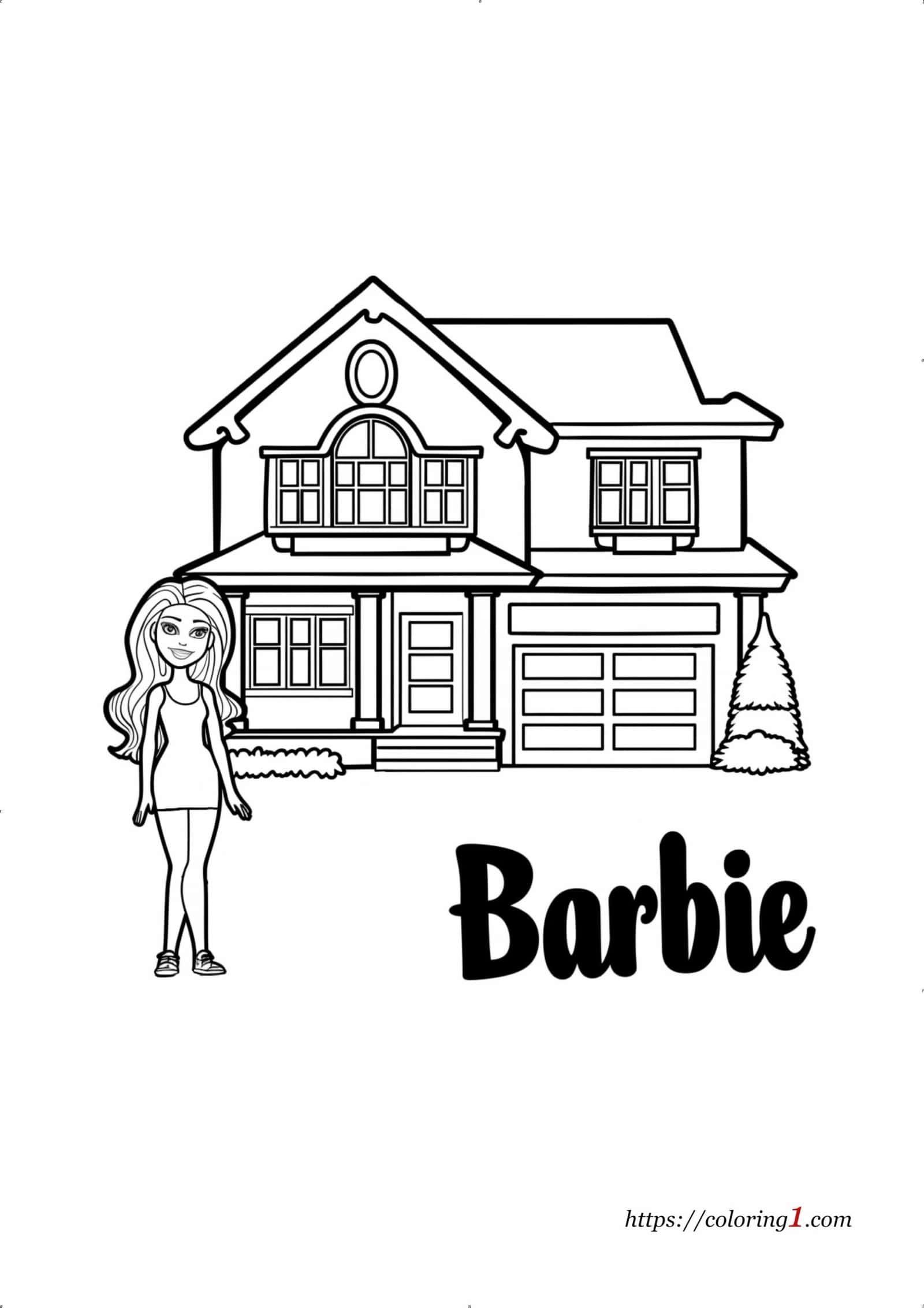 Maison de Barbie coloriage gratuit et imprimable