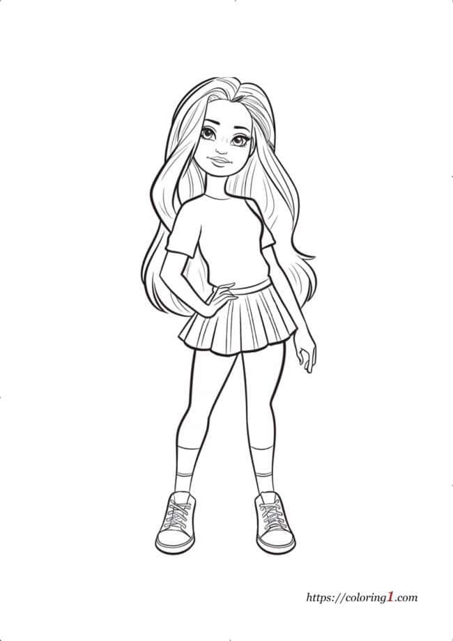 Barbie Sister Chelsea coloring page for girls and boys