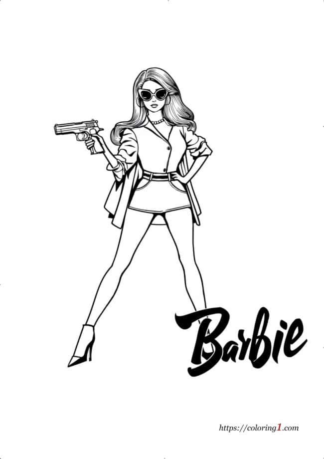 Barbie Spy coloring page for children