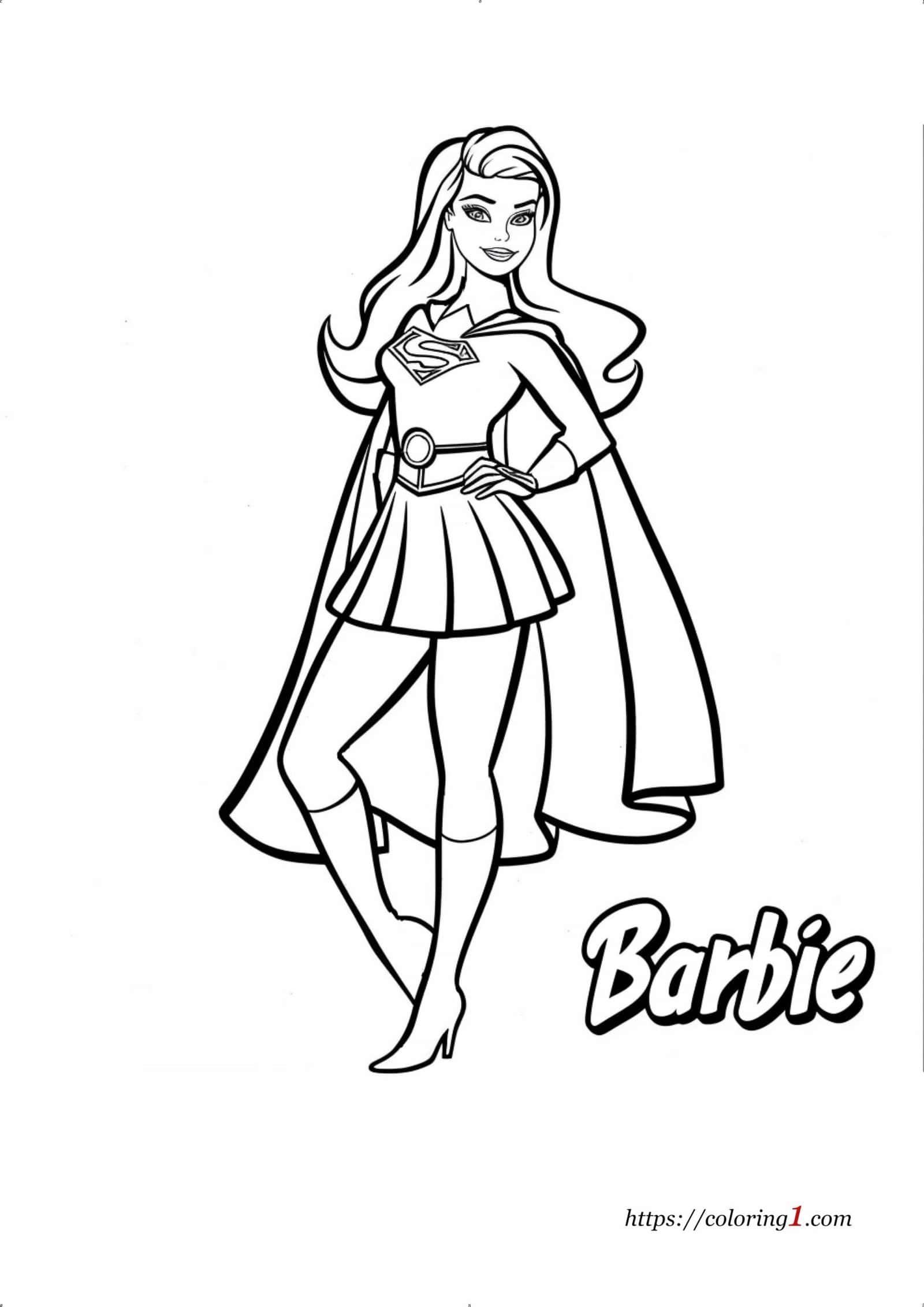 Barbie Superhero coloriage imprimable pour enfants