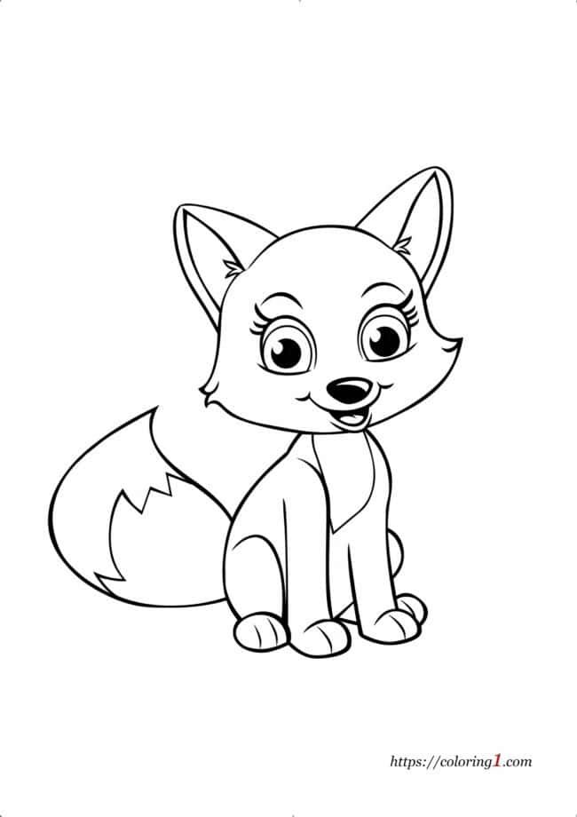 Cartoon Fox coloring page for children