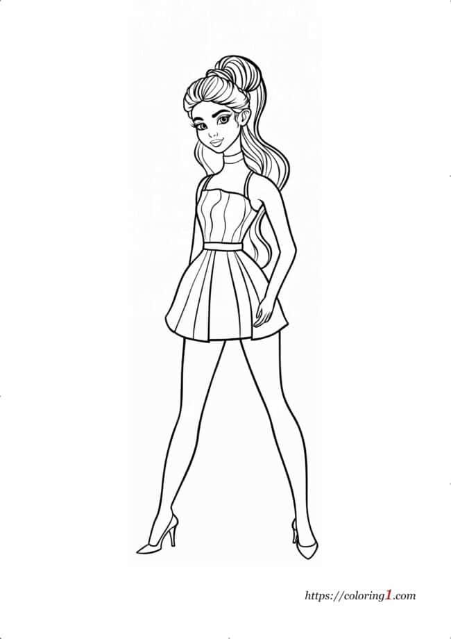 Coloriage facile de Barbie pour les filles