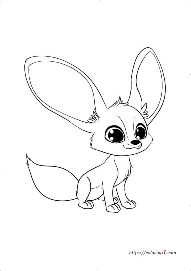 Fennec Fox coloring page to print