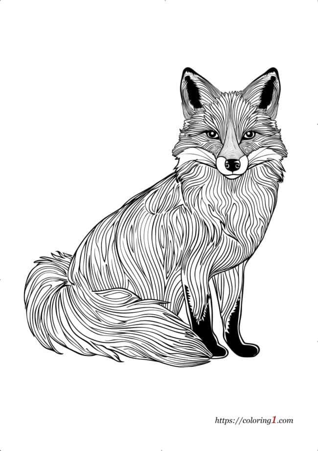 Fox coloring page for Adult