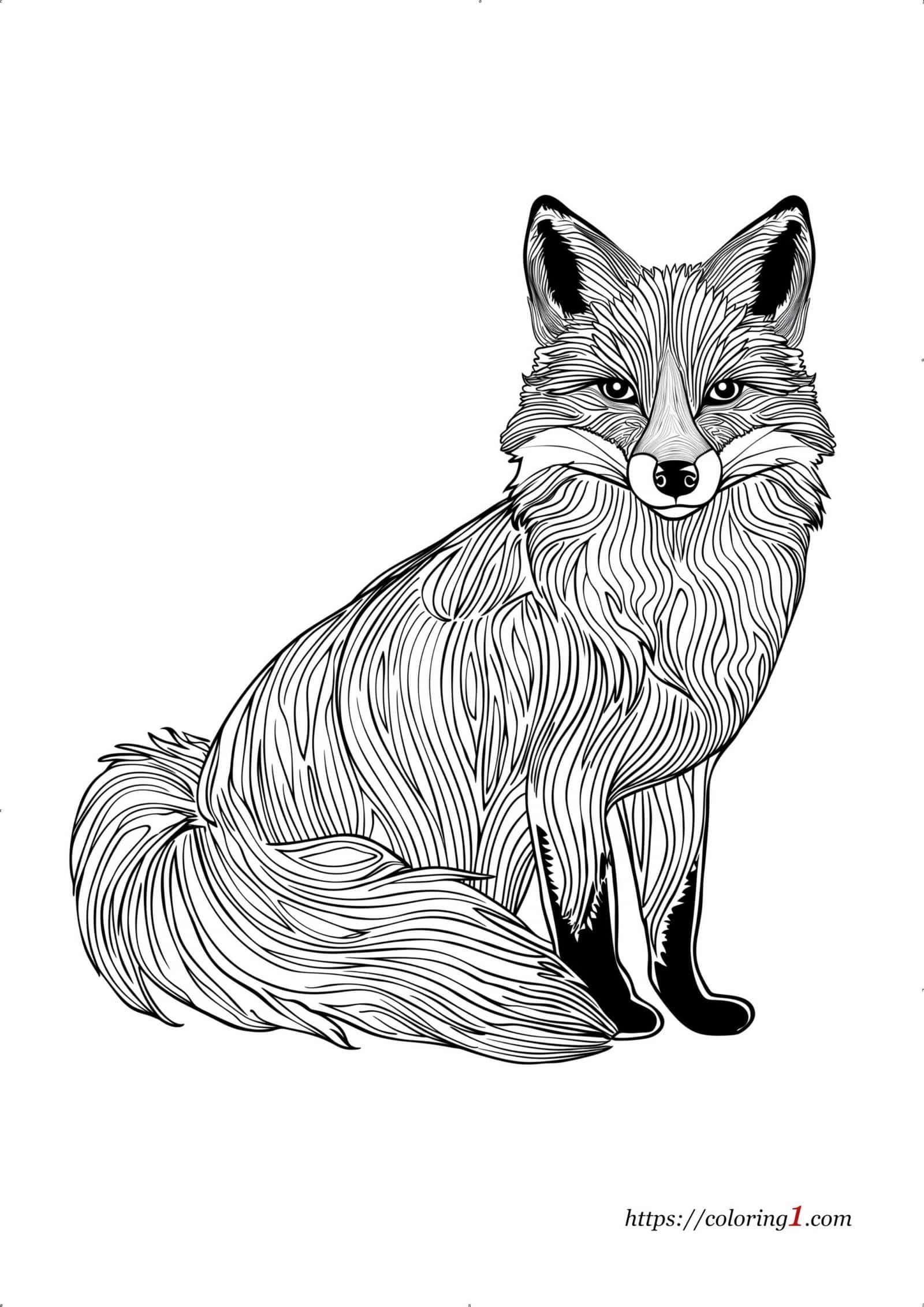 Renard coloriage pour adultes