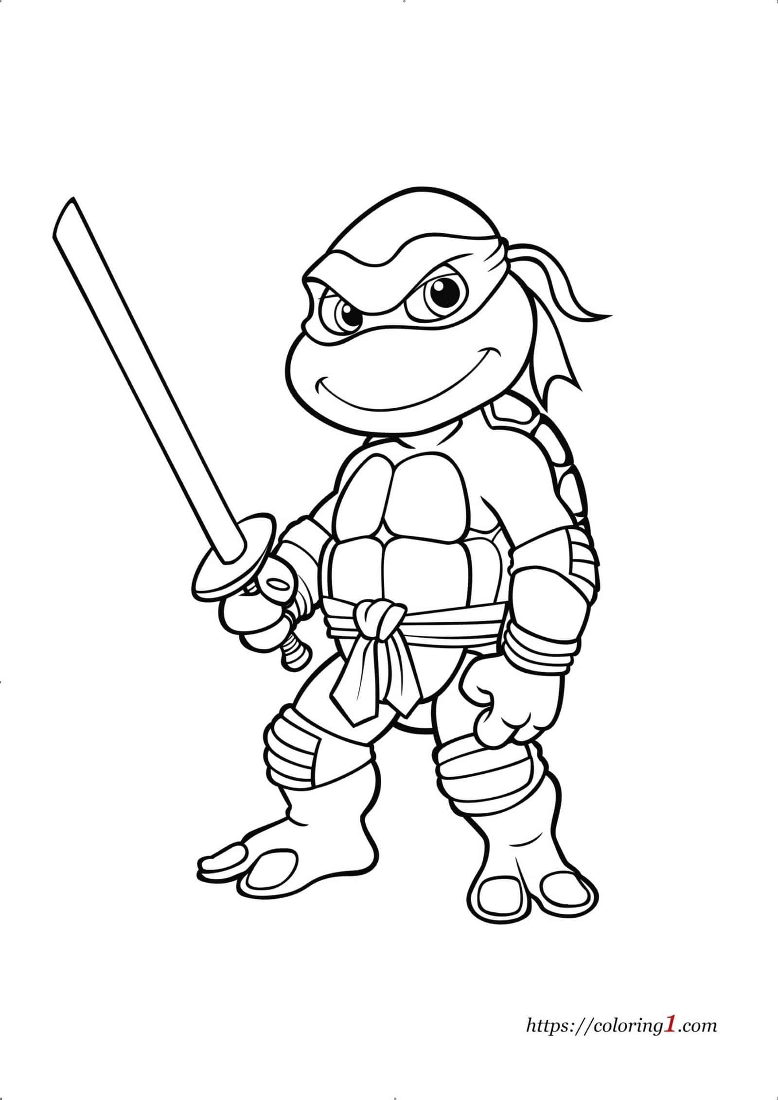 Michelangelo Ninja Turtle coloring page to print