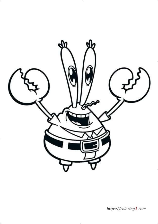 Coloriage de M. Krabs pour les enfants