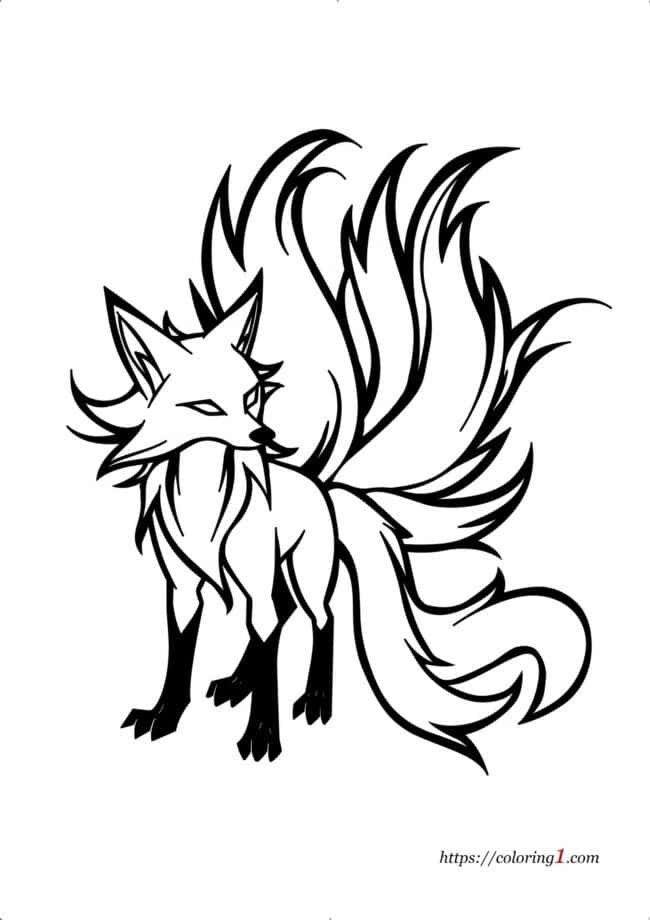 Nine Tail Fox coloring page