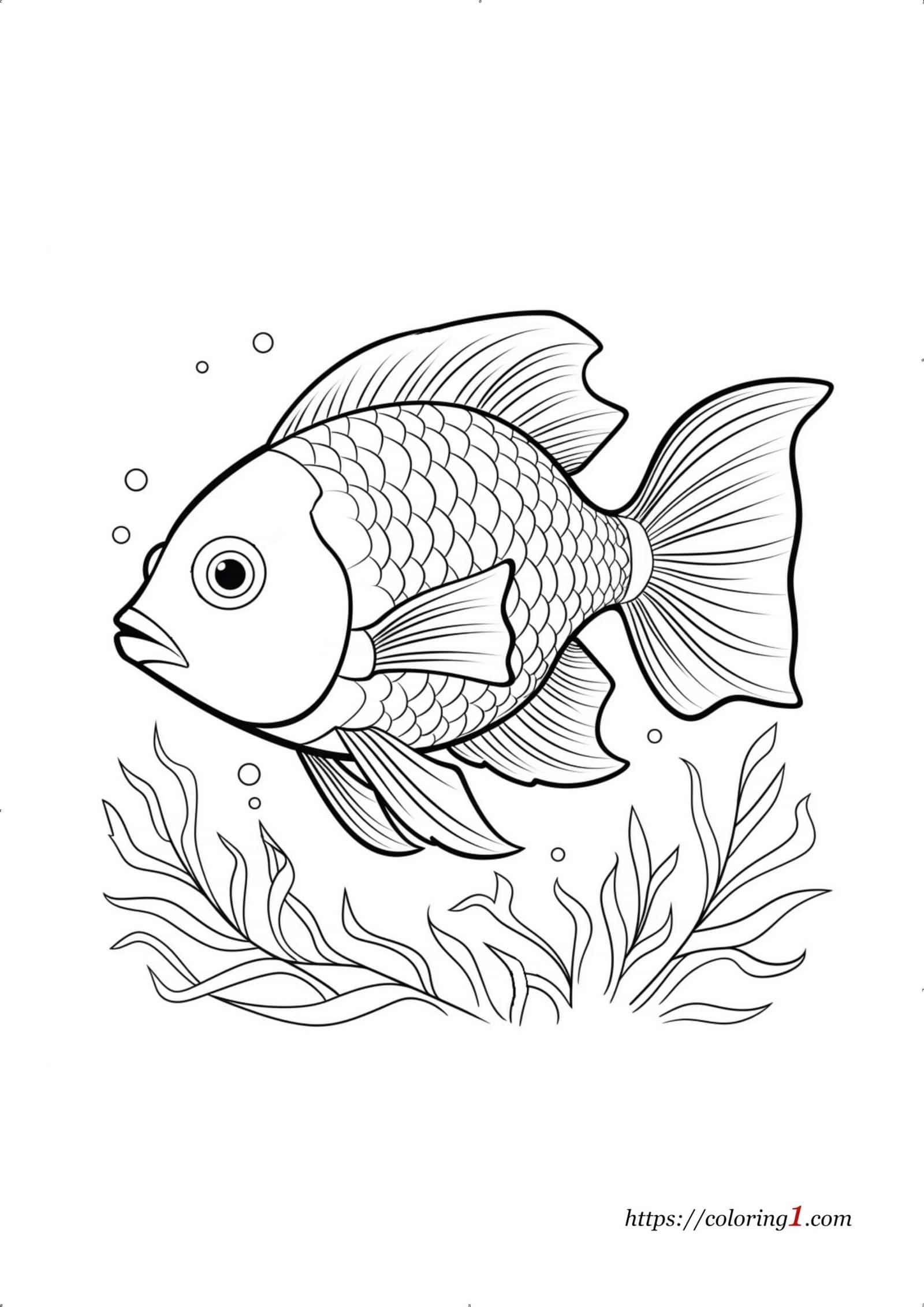 Ocean Fish free printable coloring sheet