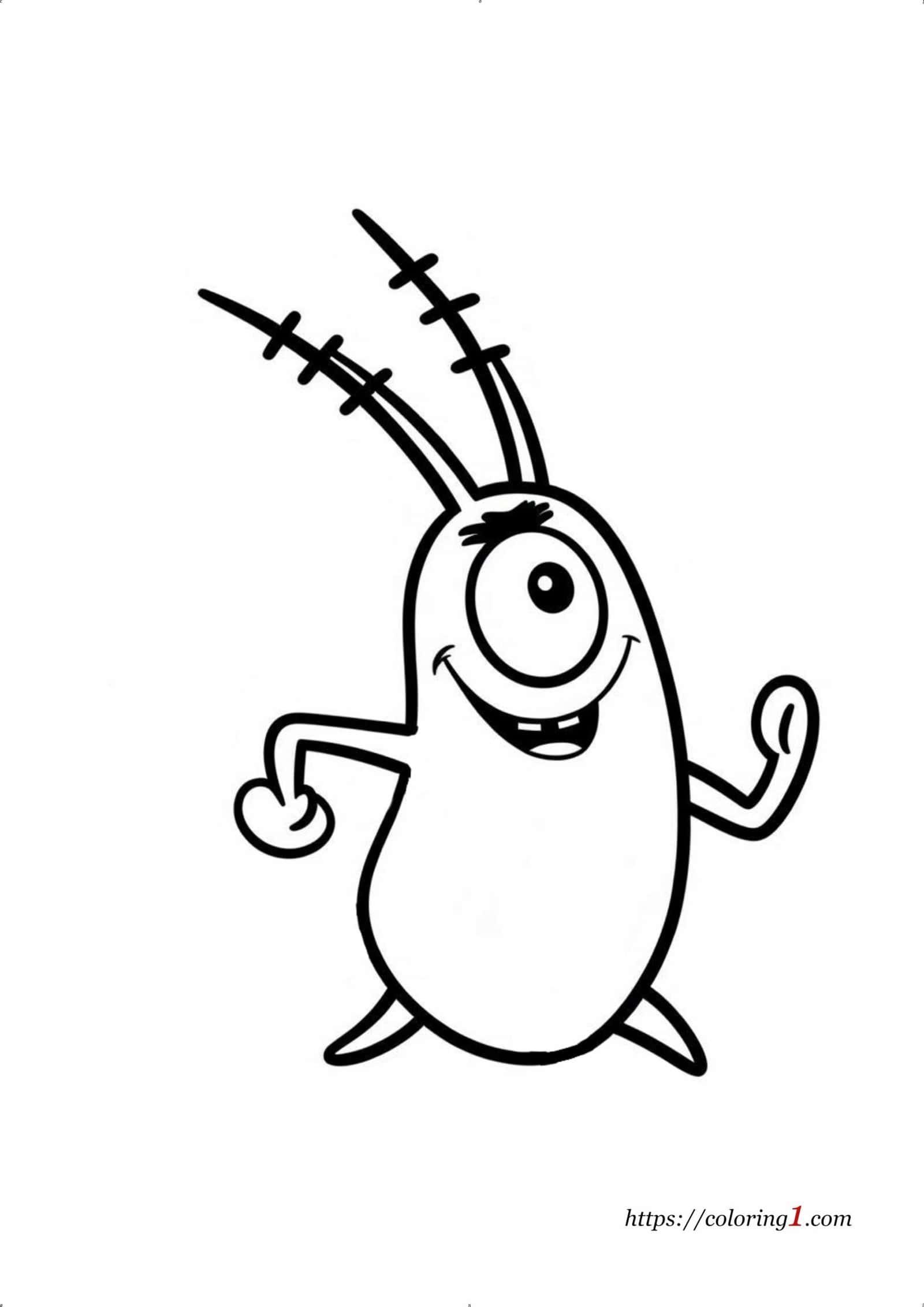 SpongeBob Plankton coloring page to print