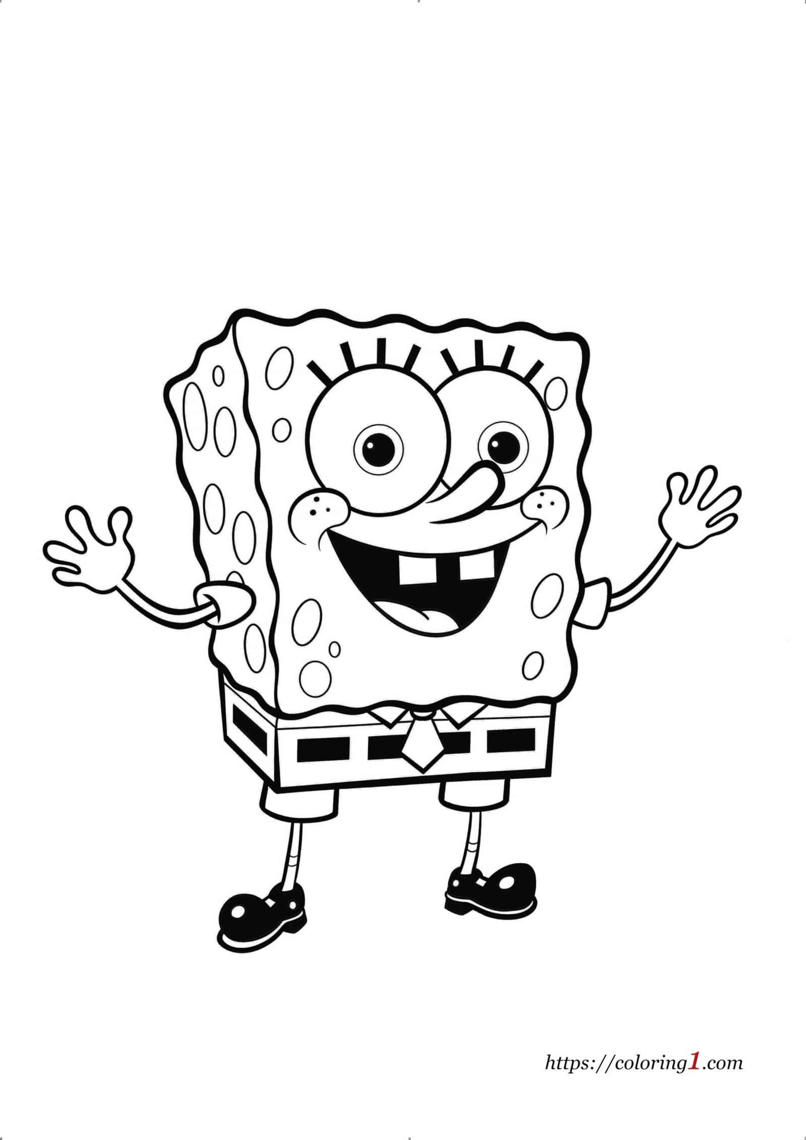 SpongeBob Squarepants kleurplaat voor kinderen