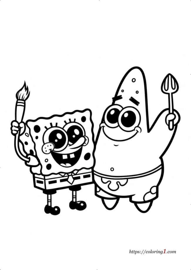 Coloriage de Bob l&#039;éponge et Patrick