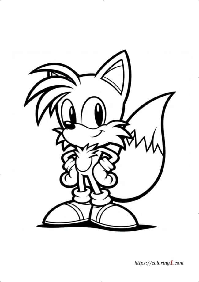 Tails The Fox free printable coloring page