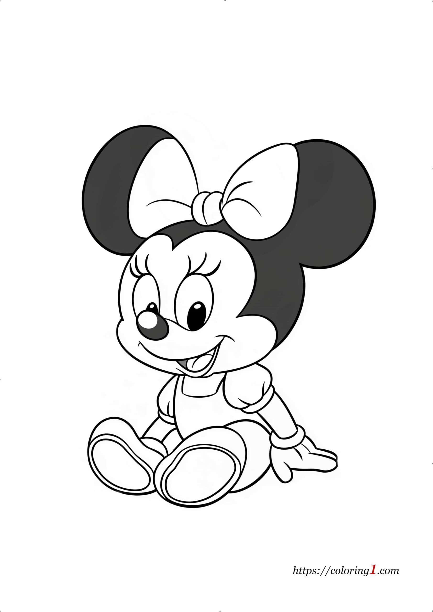 Baby Minnie Mouse gratis kleurplaat voor jongens en meisjes