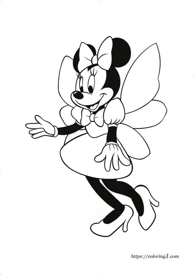 Minnie Mouse Fee kleurplaat om af te drukken