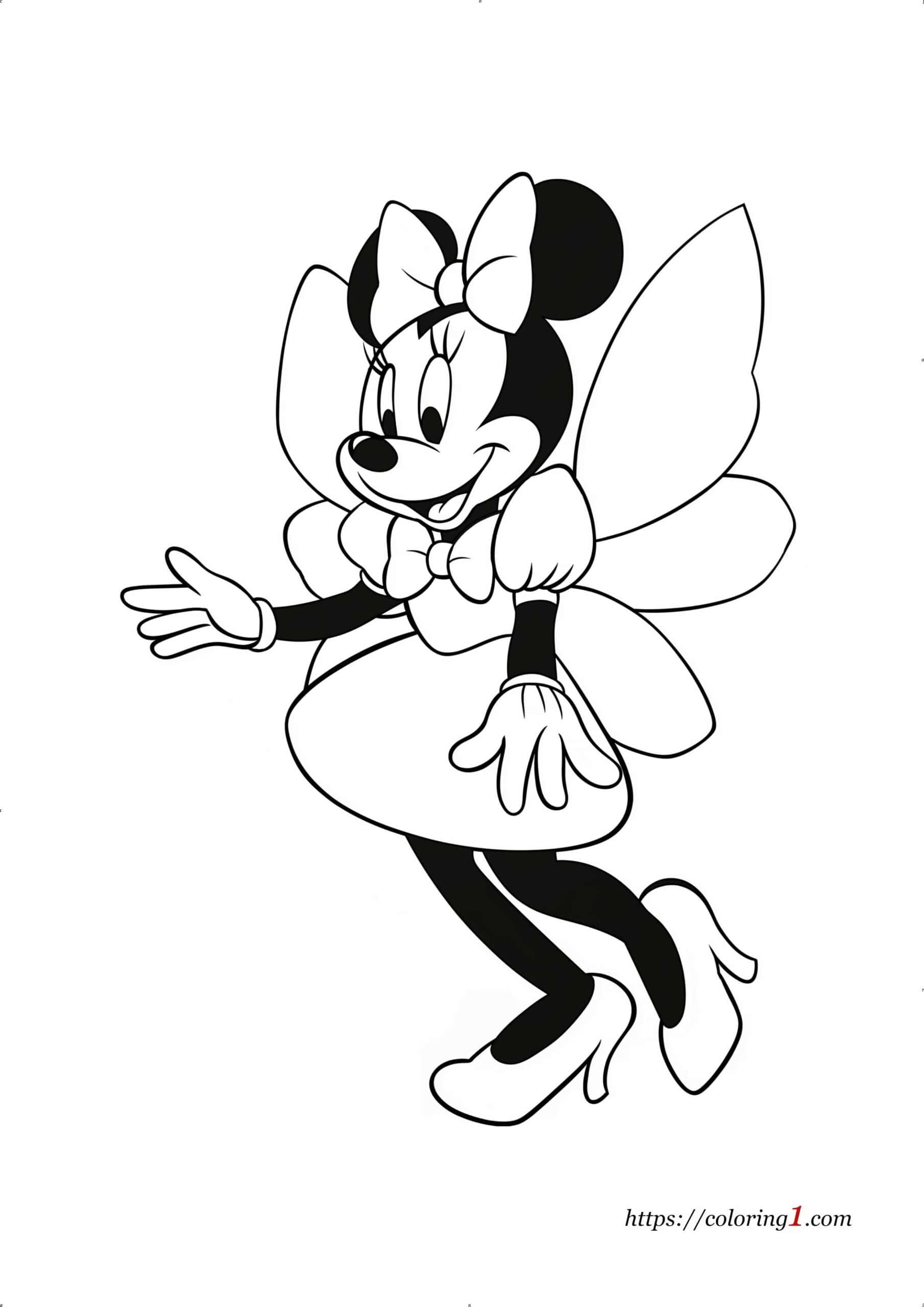 Minnie Mouse Fee kleurplaat om af te drukken