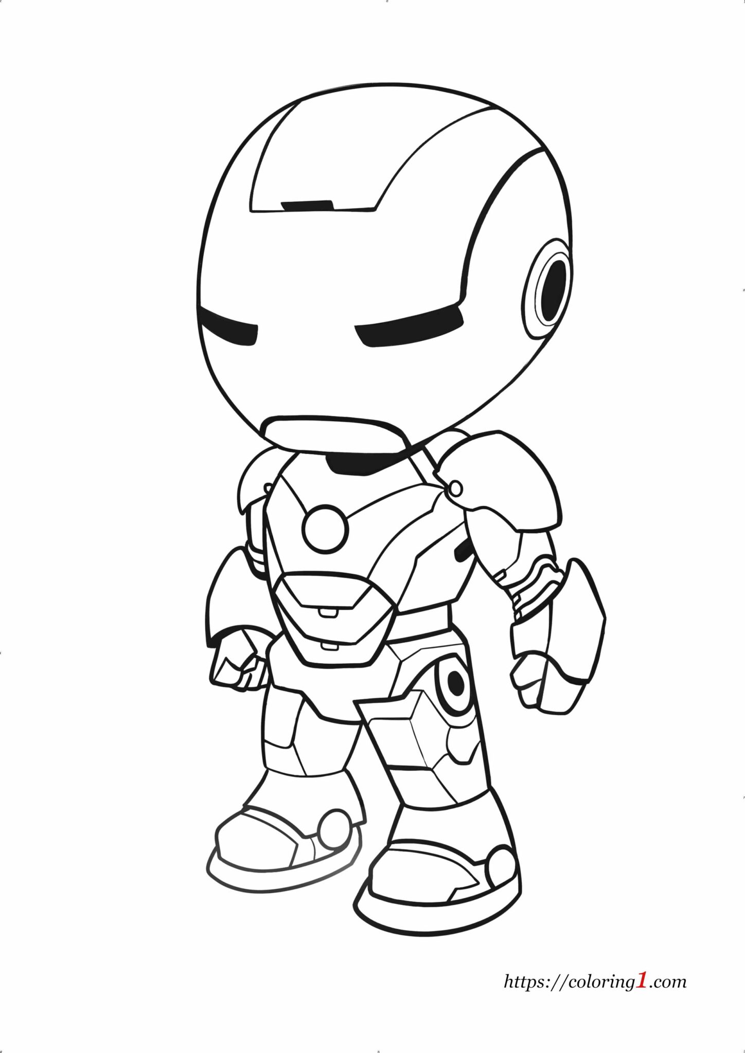 Cute Iron Man - Free Coloring Sheet