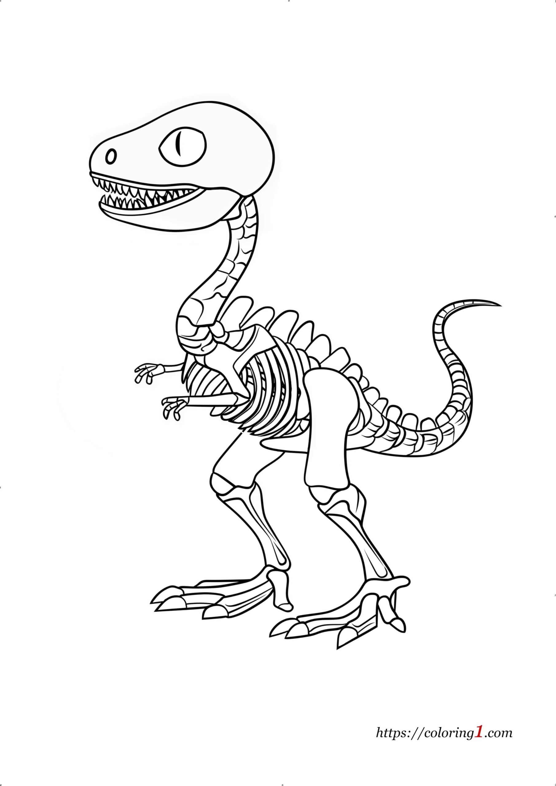 Dinosaur Skeleton free colorin page for adults and kids