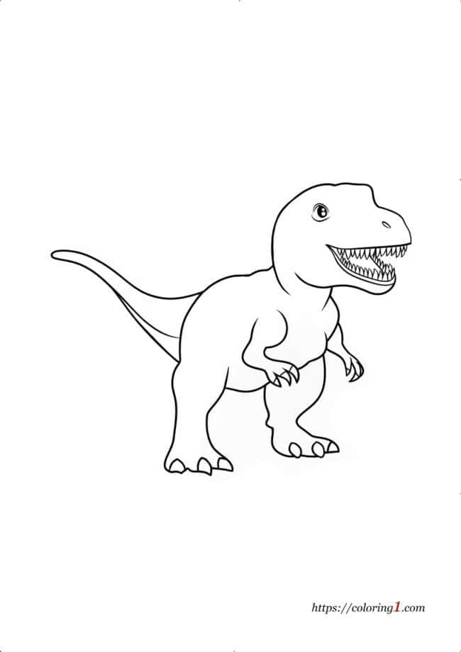 Dinosaur T-Rex coloring page for girls and boys