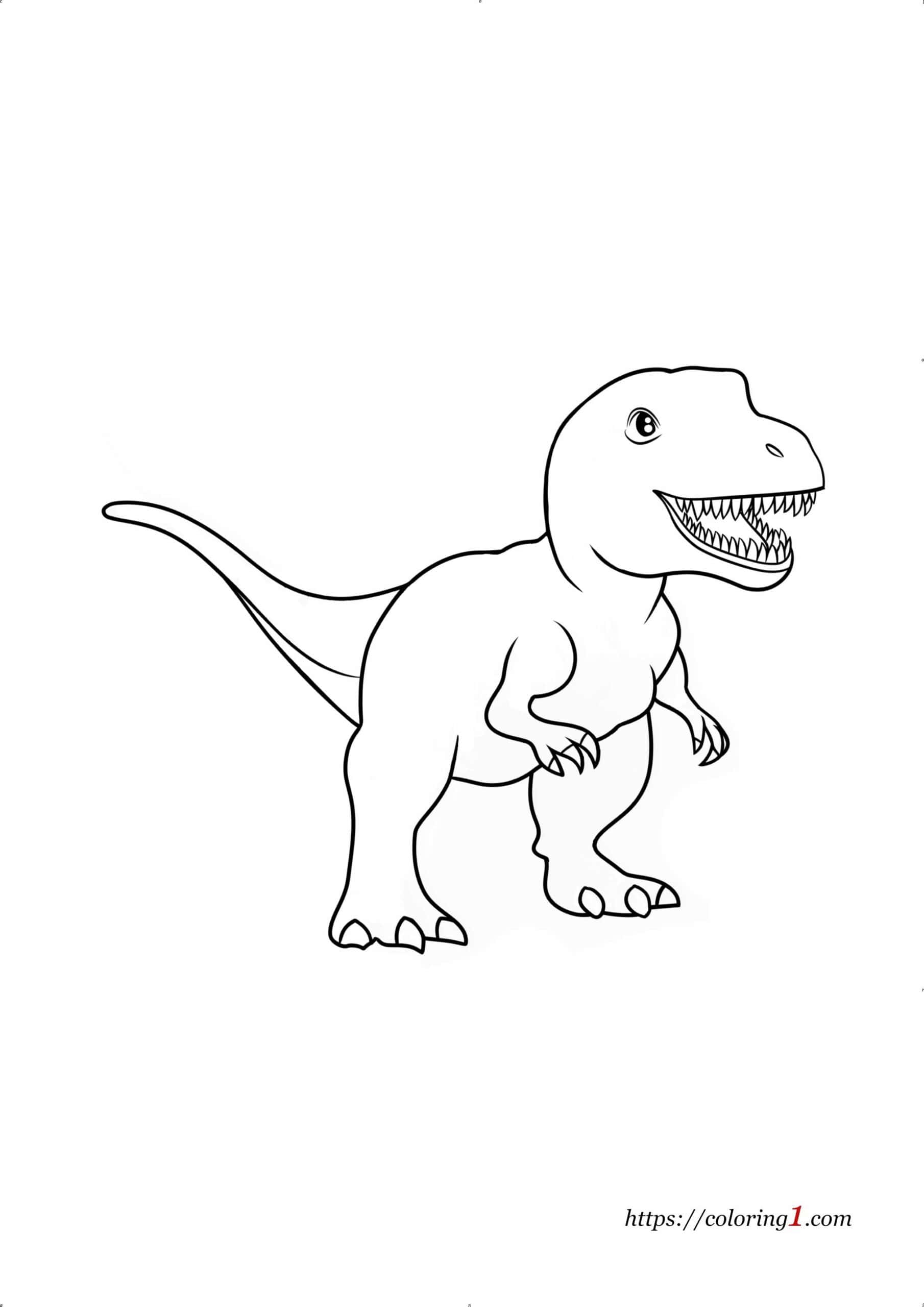 Dinosaur T-Rex coloring page for girls and boys