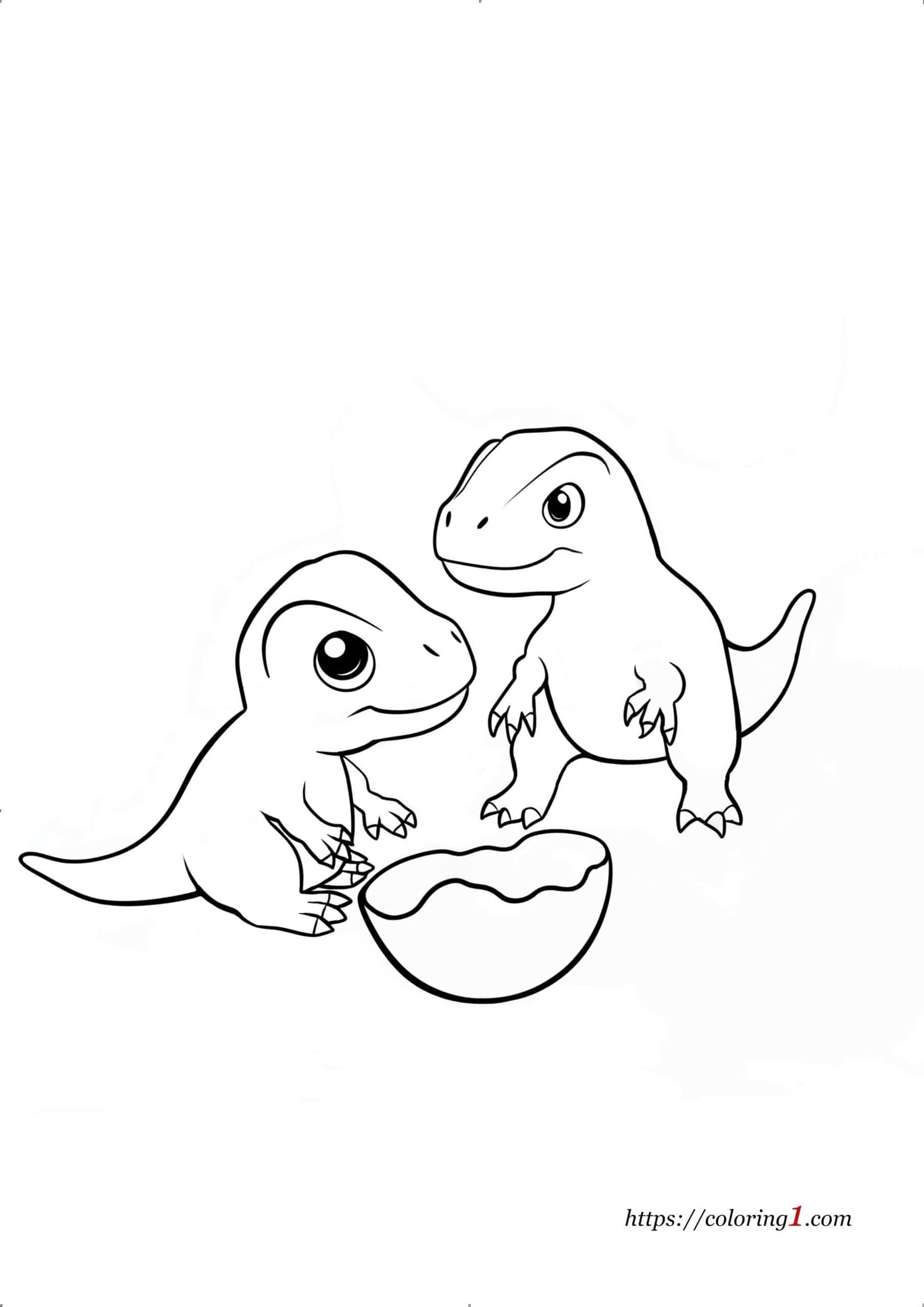 Dinosaurs Hatching From Eggs printable coloring page