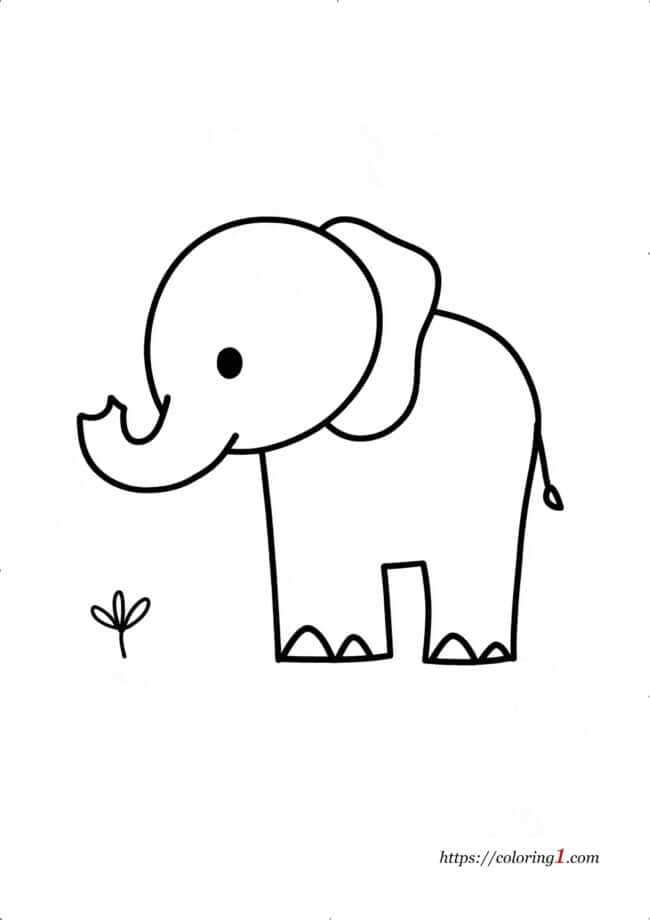 Disegno da colorare di un elefante per bambini in et&agrave; prescolare