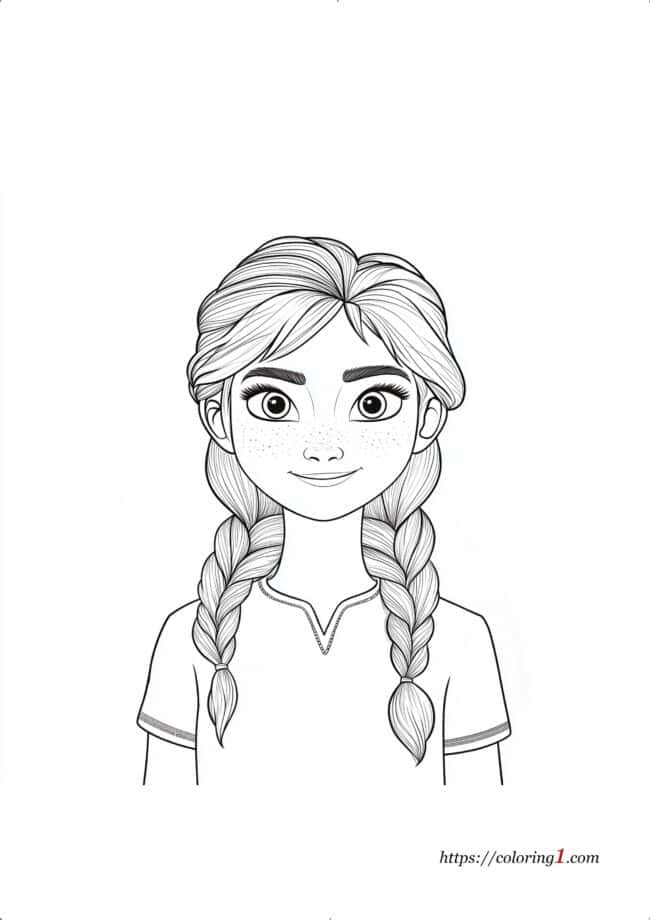 Frozen Anna Frozen princess Anna coloring page for kids