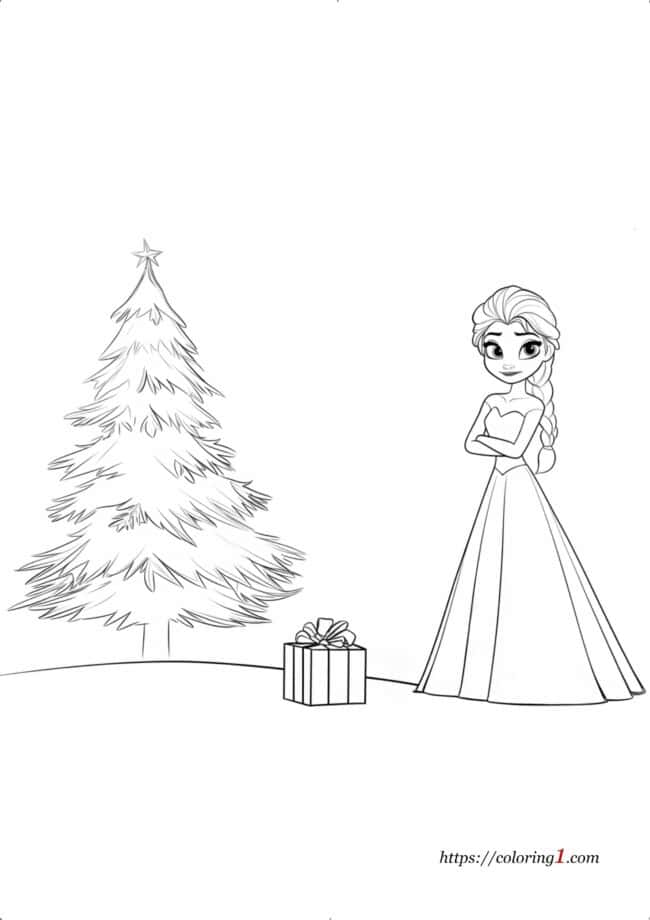 Frozen Christmas Frozen Christmas coloring page for kids