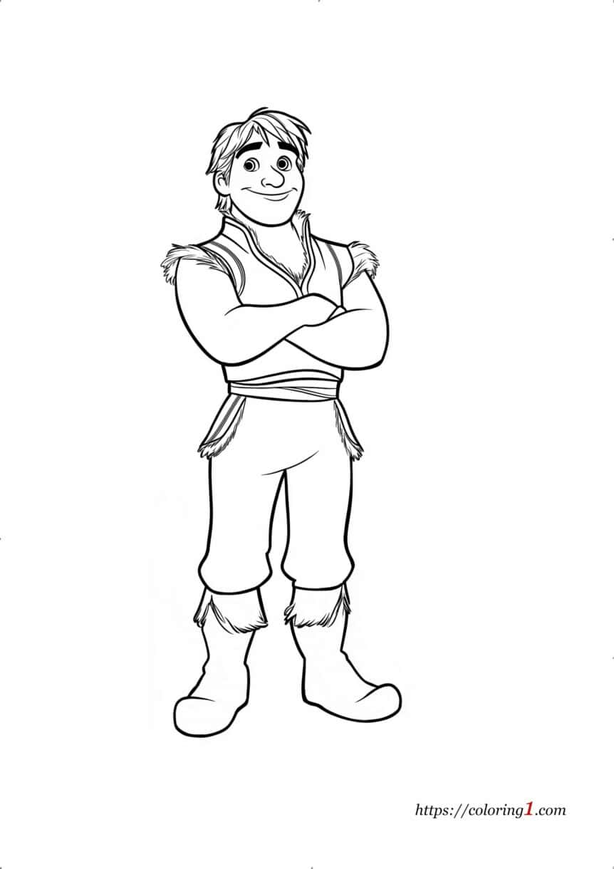 Disegno da colorare di Kristoff di Frozen per bambini