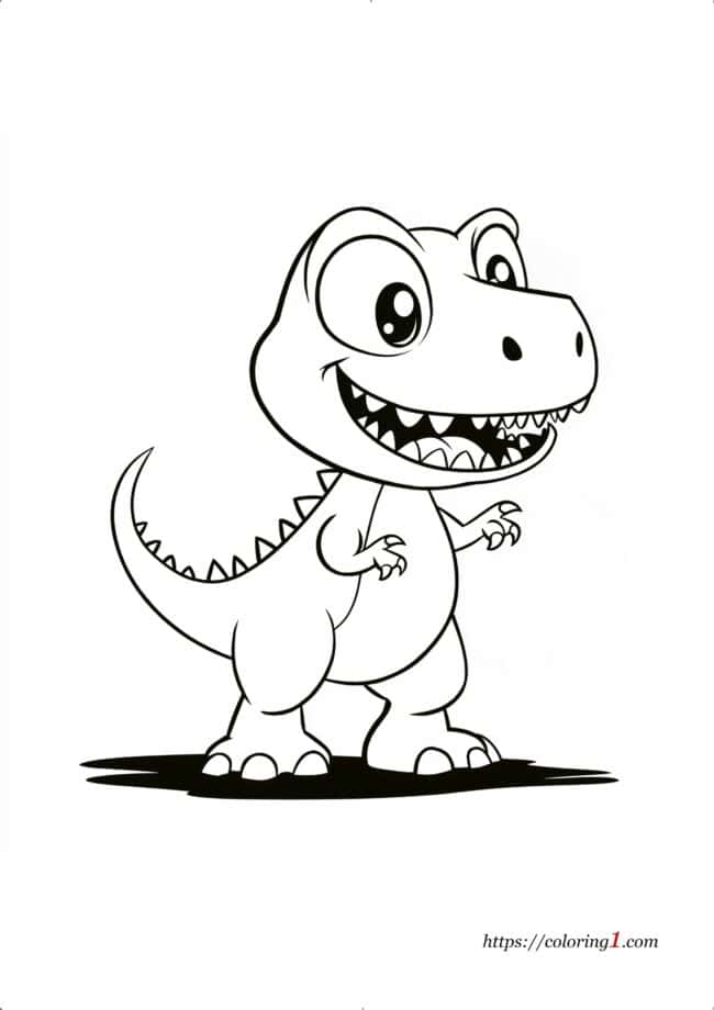 Fun Dinosaur free coloring page for children