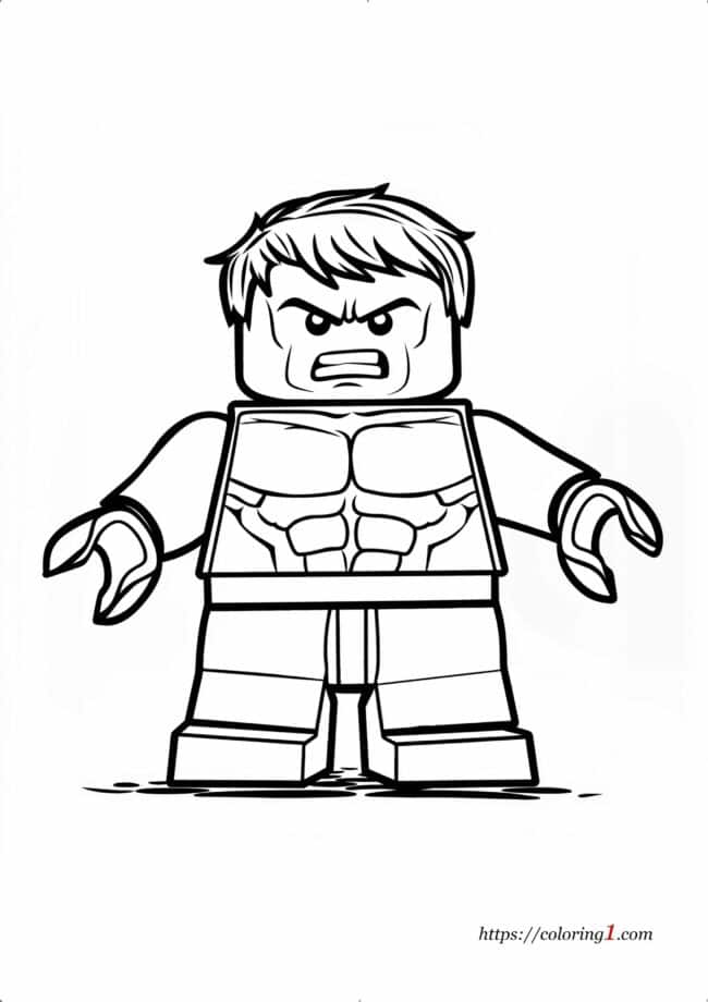 Hulk Lego Hulk Lego coloring page for kids to print