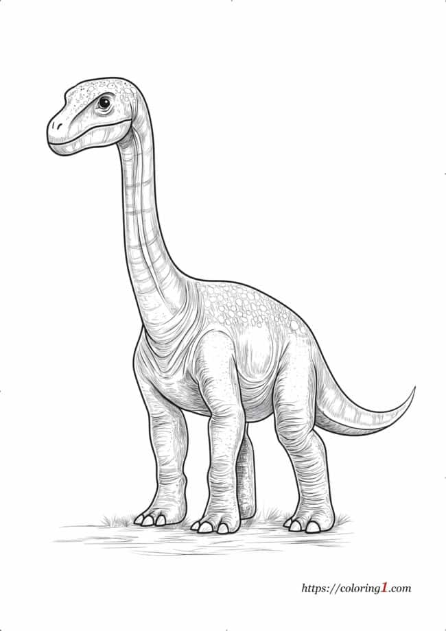 Realistic Dinosaur free coloring page for adults and kids