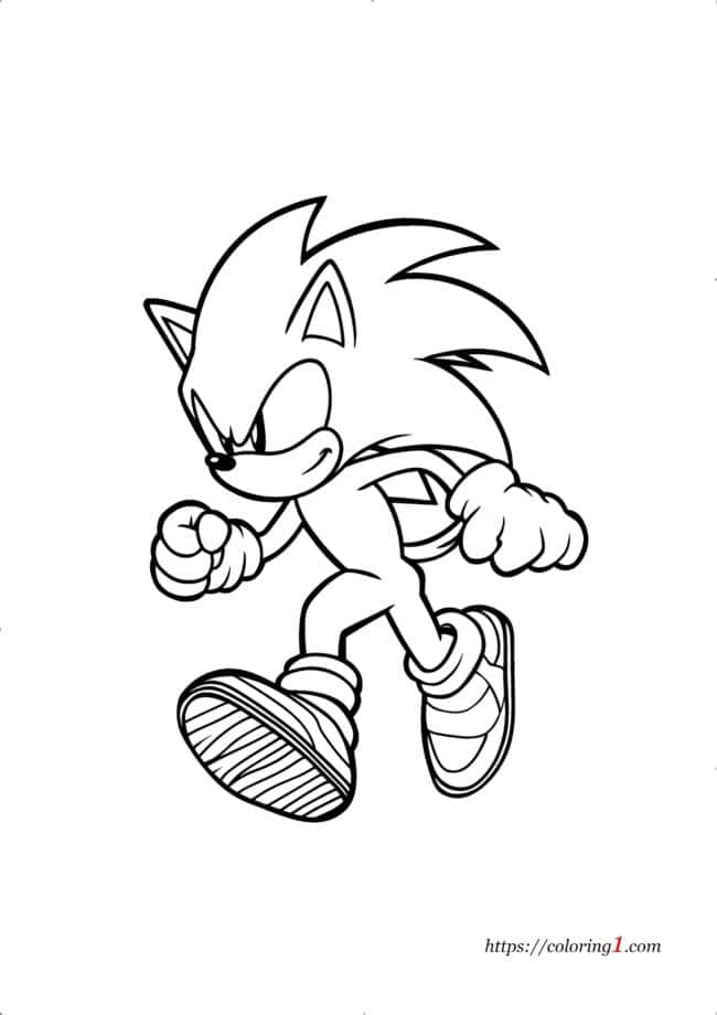Running Sonic Sonic che corre disegno da colorare stampabile gratuitamente