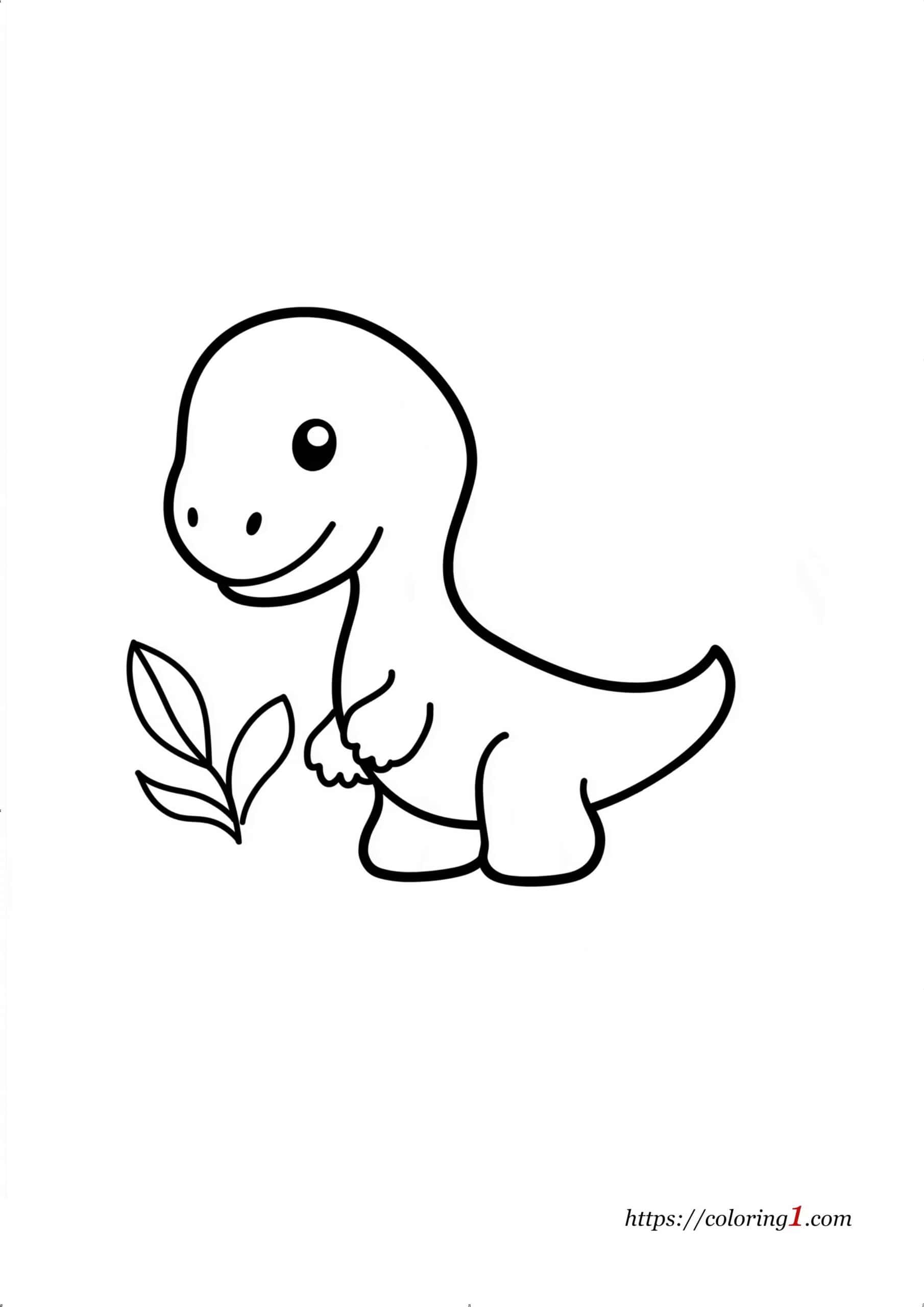 Simple Dinosaur coloring page for kids to print